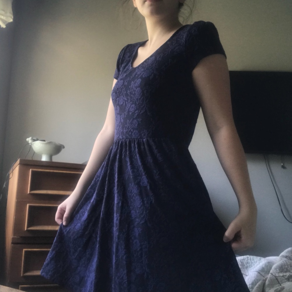 Black and Purple Rose designed dress